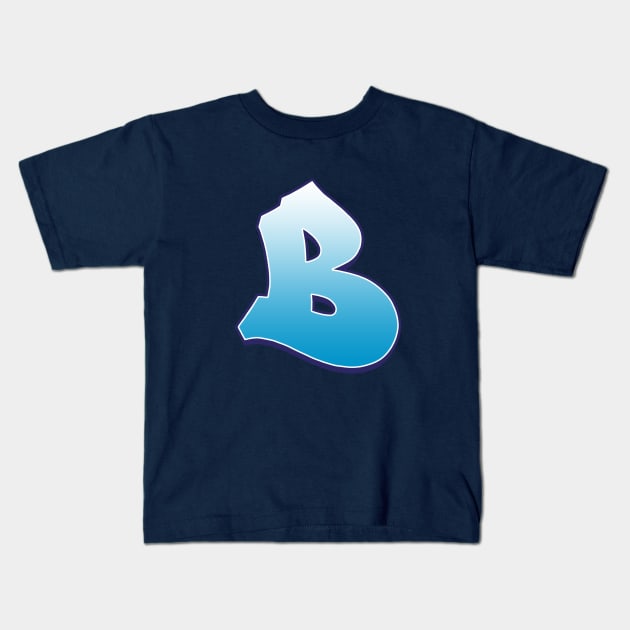 B - Blue Kids T-Shirt by Dmitri